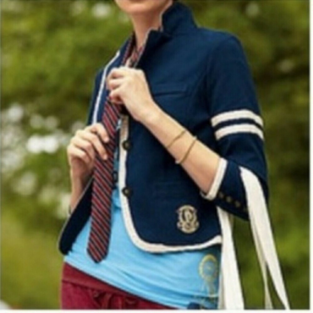 Victoria Secret Preppy School Blazer Navy & White